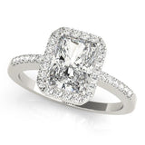 Emerald - Cut Halo Engagement Ring - Free Chérie Diamonds