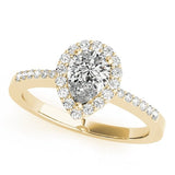 Halo Pear - Cut Engagement Ring - Free Chérie Diamonds