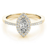 Marquise Diamond Halo Engagement Ring - Free Chérie Diamonds