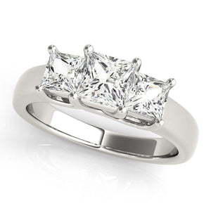 Princess - Cut Trellis Three - Stone Ring - Free Chérie Diamonds