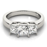 Princess - Cut Trellis Three - Stone Ring - Free Chérie Diamonds