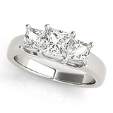 Princess - Cut Trellis Three - Stone Ring - Free Chérie Diamonds