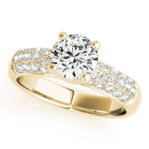 Bold Lab - Grown Diamond Ring with Round Center and Wide Pave Band - Free Chérie Diamonds
