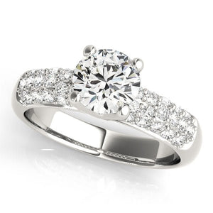 Bold Lab - Grown Diamond Ring with Round Center and Wide Pave Band - Free Chérie Diamonds