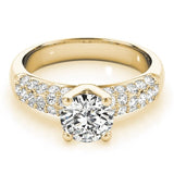 Bold Lab - Grown Diamond Ring with Round Center and Wide Pave Band - Free Chérie Diamonds
