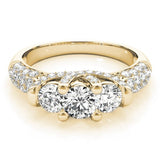 Three - Stone Pave Engagement Ring - Free Chérie Diamonds