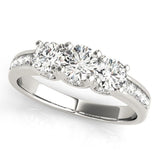 Pave Three - Stone Engagement Ring - Free Chérie Diamonds