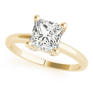 Cathedral Princess Diamond Ring with Accent Gallery - Free Chérie Diamonds