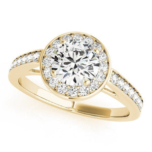 Bezel Halo Cathedral Engagement Ring - Free Chérie Diamonds