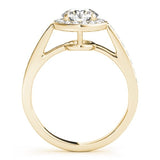 Bezel Halo Cathedral Engagement Ring - Free Chérie Diamonds