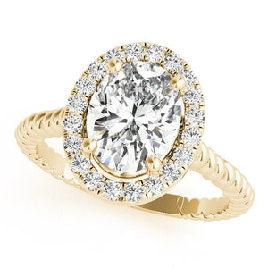 Oval Halo Twist Engagement Ring - Free Chérie Diamonds