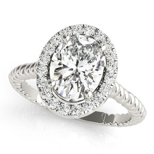 Oval Halo Twist Engagement Ring - Free Chérie Diamonds