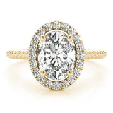 Oval Halo Twist Engagement Ring - Free Chérie Diamonds