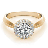 V - Prong Round Halo Engagement Ring - Free Chérie Diamonds