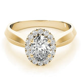 Cathedral Oval Halo Engagement Ring - Free Chérie Diamonds