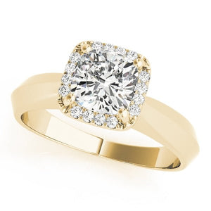 V - Prong Cushion - Cut Halo Engagement Ring - Free Chérie Diamonds