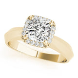 V - Prong Cushion - Cut Halo Engagement Ring - Free Chérie Diamonds