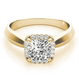 V - Prong Cushion - Cut Halo Engagement Ring - Free Chérie Diamonds