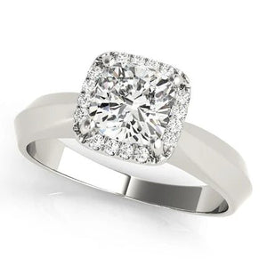 V - Prong Cushion - Cut Halo Engagement Ring - Free Chérie Diamonds