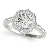 Halo Round - Cut Engagement Ring - Free Chérie Diamonds