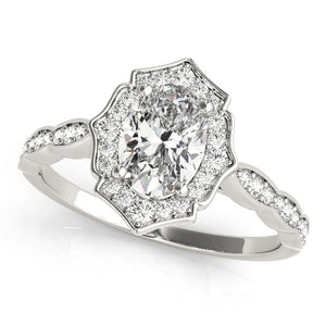 Oval - Cut Halo Engagement Ring - Free Chérie Diamonds