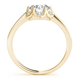 Solitaire Halo Engagement RingFloral Halo Solitaire Ring with Round Diamond - Free Chérie Diamonds