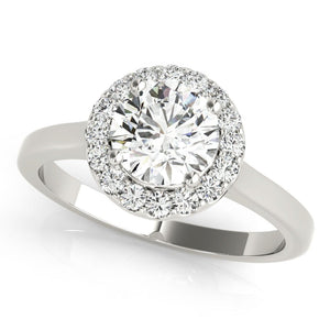 Round - Cut Solitaire Halo Engagement Ring - Free Chérie Diamonds