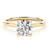 Round Solitaire Diamond Engagement Ring with Hidden Halo - Free Chérie Diamonds