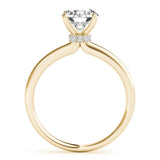 Round Solitaire Diamond Engagement Ring with Hidden Halo - Free Chérie Diamonds