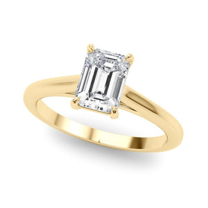 Cathedral Emerald Solitaire Ring - Free Chérie Diamonds