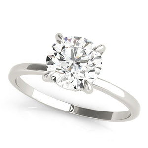 Classic Solitaire Engagement Ring with Floral Gallery - Free Chérie Diamonds