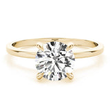 Classic Solitaire Engagement Ring with Floral Gallery - Free Chérie Diamonds