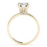 Classic Solitaire Engagement Ring with Floral Gallery - Free Chérie Diamonds