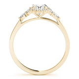 Three - Stone Oval Halo Engagement Ring - Free Chérie Diamonds