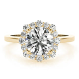 Round - Cut Diamond Halo Engagement Ring - Free Chérie Diamonds