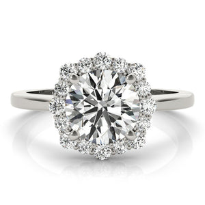 Round - Cut Diamond Halo Engagement Ring - Free Chérie Diamonds