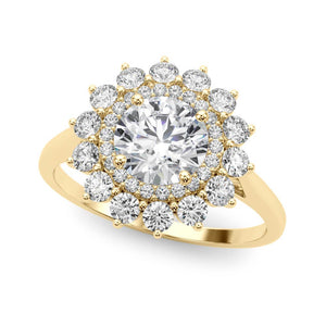 Sunflower Halo Engagement Ring - Free Chérie Diamonds