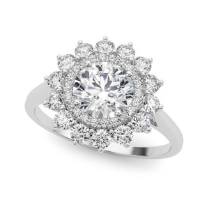 Sunflower Halo Engagement Ring - Free Chérie Diamonds