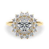 Sunflower Halo Engagement Ring - Free Chérie Diamonds