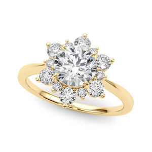 Round - Cut Halo Solitaire Engagement Ring - Free Chérie Diamonds