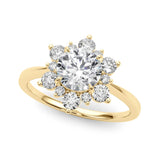 Round - Cut Halo Solitaire Engagement Ring - Free Chérie Diamonds