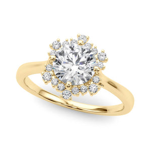 Solitaire Round - Cut Halo Engagement Ring - Free Chérie Diamonds