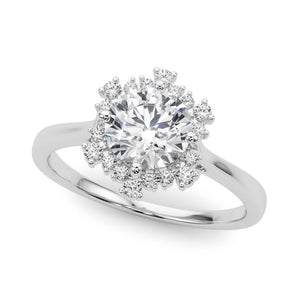 Solitaire Round - Cut Halo Engagement Ring - Free Chérie Diamonds