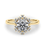 Solitaire Round - Cut Halo Engagement Ring - Free Chérie Diamonds