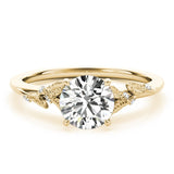 Trellis Leaf Solitaire Ring - Free Chérie Diamonds