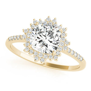 Round Halo Engagement Ring With Side Stones - Free Chérie Diamonds