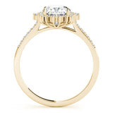 Round Halo Engagement Ring With Side Stones - Free Chérie Diamonds