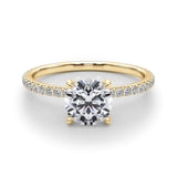 Round Brilliant Pavé Engagement Ring with Hidden Halo - Free Chérie Diamonds