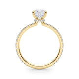 Round Brilliant Pavé Engagement Ring with Hidden Halo - Free Chérie Diamonds