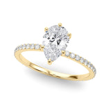 Pear - Shaped Diamond Pavé Engagement Ring with Hidden Halo - Free Chérie Diamonds